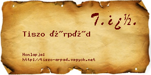 Tiszo Árpád névjegykártya